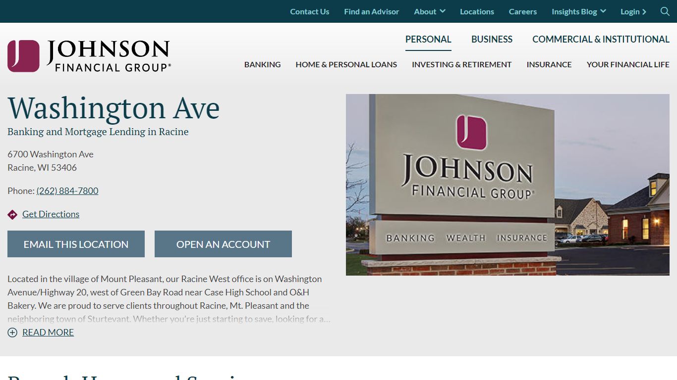 Banking and Lending in Racine, WI - Johnson Financial Group